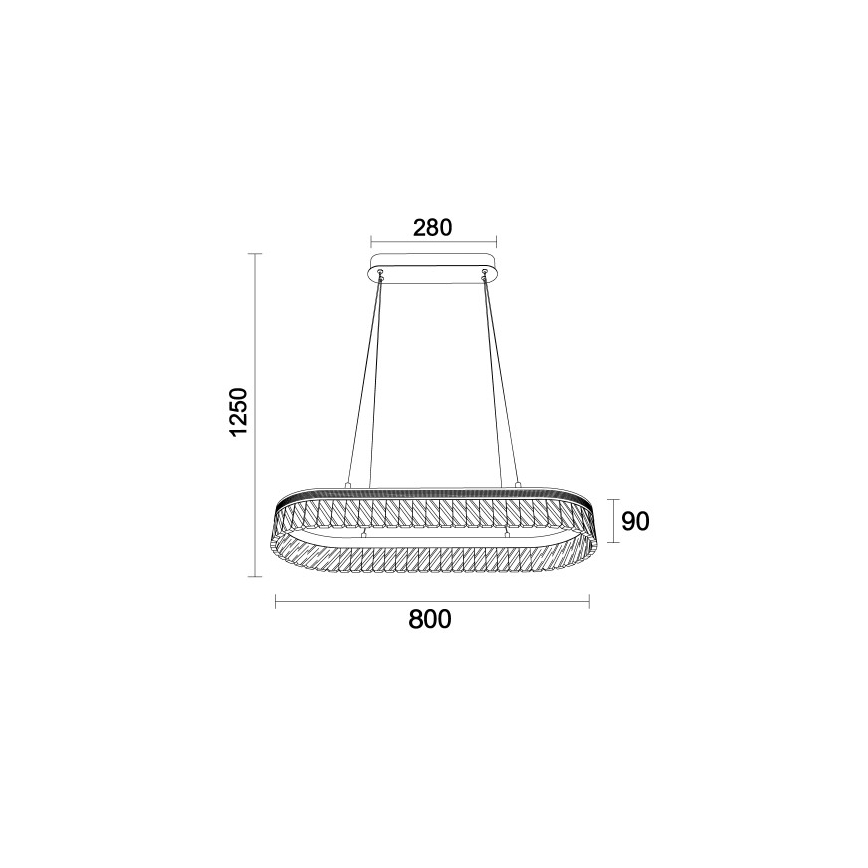 LED stmievateľný krištáľový luster na lanku THALIA LED/50W/230V 3000-6000K + diaľkové ovládanie