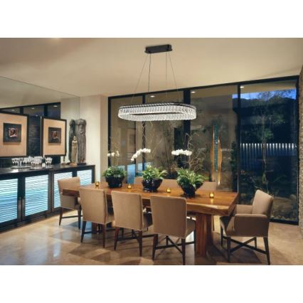 LED Stmievateľný krištáľový luster na lanku THALIA LED/50W/230V 3000-6000K + diaľkové ovládanie