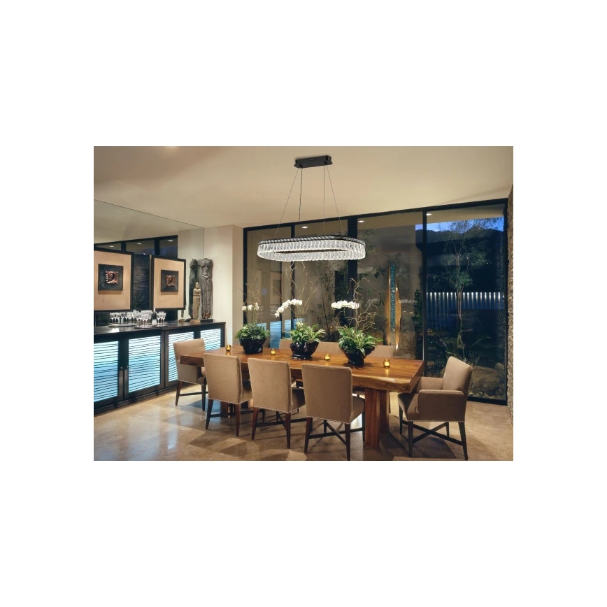 LED Stmievateľný krištáľový luster na lanku THALIA LED/50W/230V 3000-6000K + diaľkové ovládanie