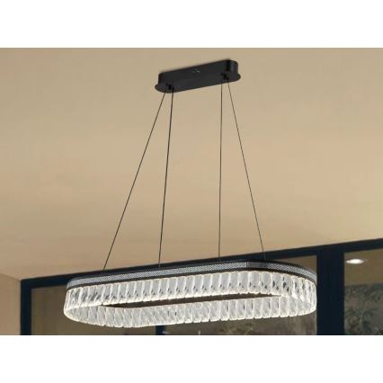 LED Stmievateľný krištáľový luster na lanku THALIA LED/50W/230V 3000-6000K + diaľkové ovládanie