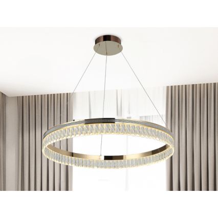 LED Stmievateľný krištáľový luster na lankách THALIA LED/55W/230V 3000-6000K pr. 80 cm + diaľkové ovládanie
