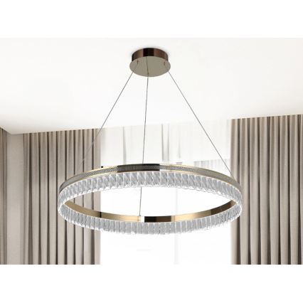 LED Stmievateľný krištáľový luster na lankách THALIA LED/55W/230V 3000-6000K pr. 80 cm + diaľkové ovládanie