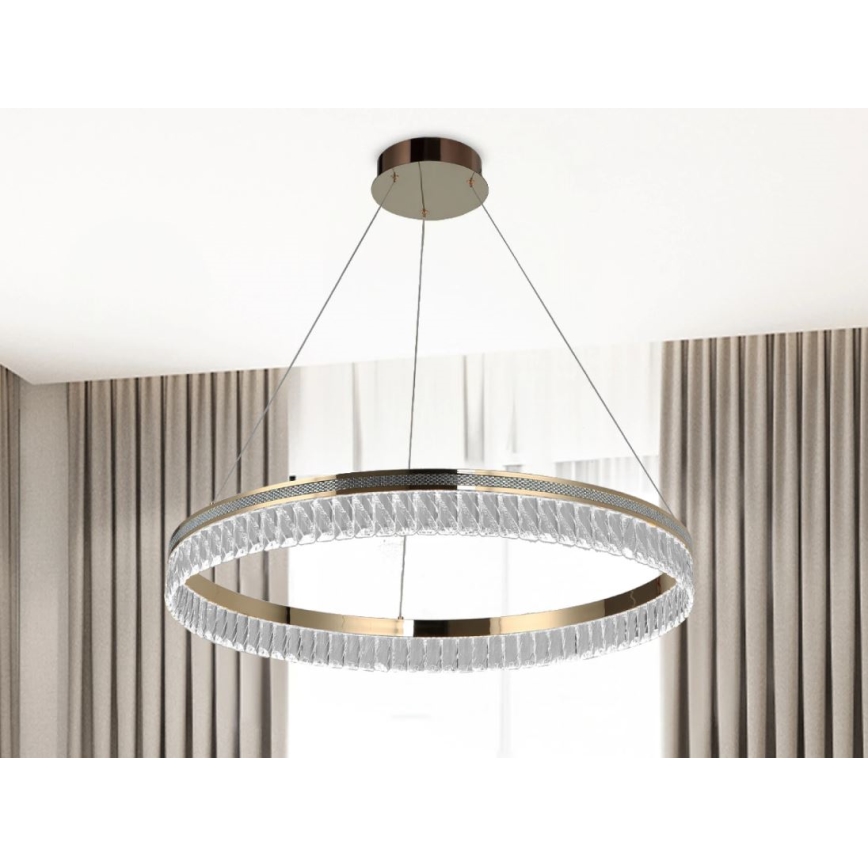 LED Stmievateľný krištáľový luster na lankách THALIA LED/55W/230V 3000-6000K pr. 80 cm + diaľkové ovládanie