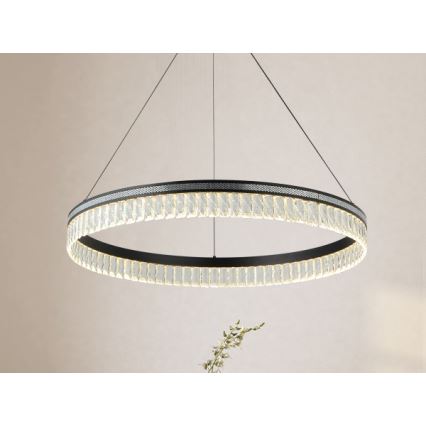 LED Stmievateľný krištáľový luster na lanku THALIA LED/55W/230V 3000-6000K pr. 80 cm + diaľkové ovládanie