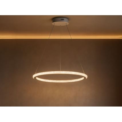 LED stmievateľný luster na lanku LED/90W/230V 3000-6500K pr. 60 cm + diaľkové ovládanie