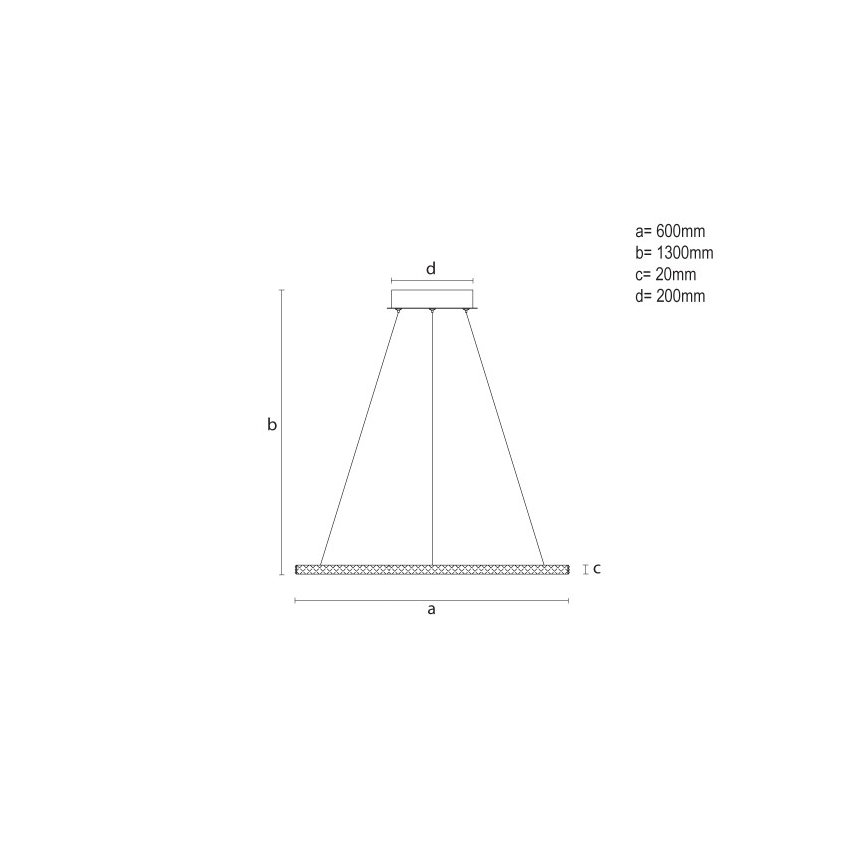 LED stmievateľný luster na lanku LED/90W/230V 3000-6500K pr. 60 cm + diaľkové ovládanie