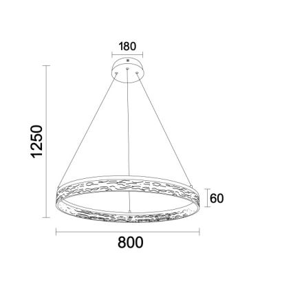 LED stmievateľný luster na lanku ALIANZ LED/60W/230V 3000-6000K pr. 80 cm + diaľkové ovládanie