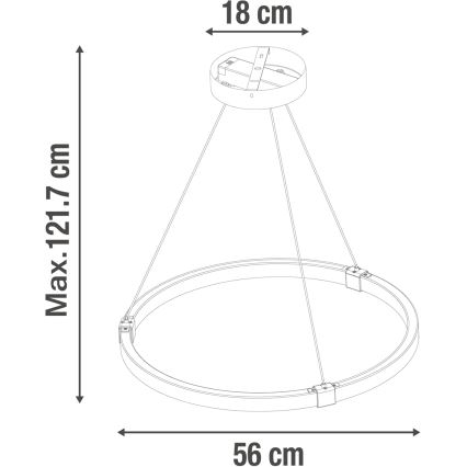 LED Stmievateľný luster na lanku CASSINI LED/33W/230V 2700-6500K + diaľkové ovládanie
