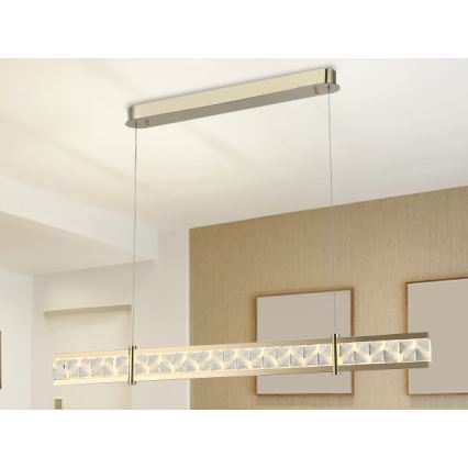LED stmievateľný krištáľový luster na lanku ENRIQUE LED/20W//230V 3000-6000K + diaľkové ovládanie