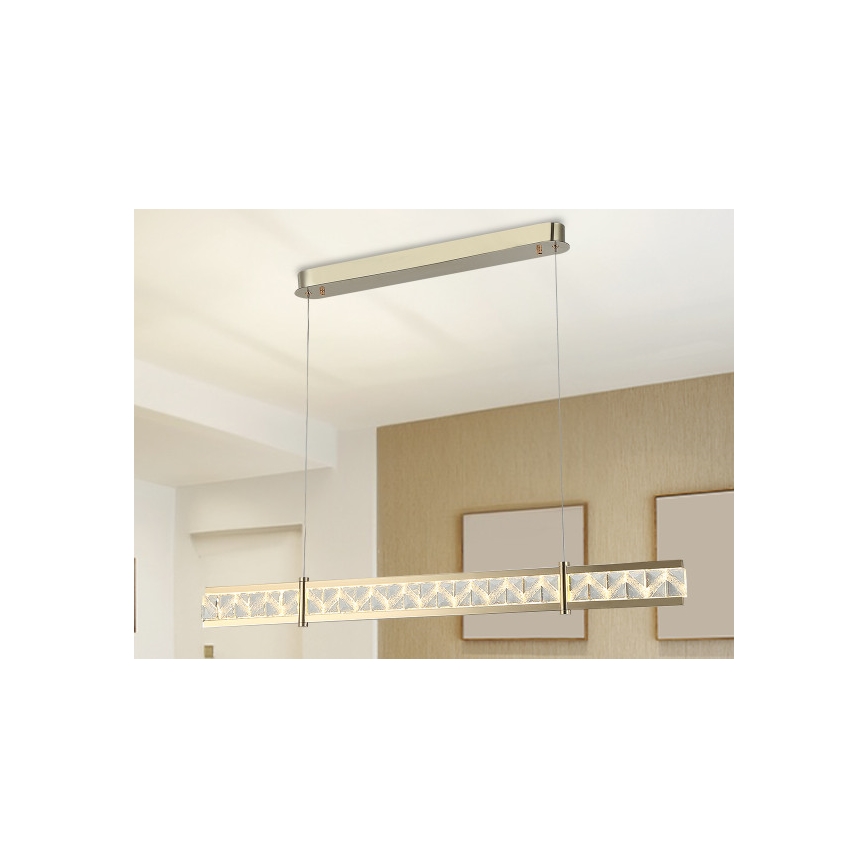 LED stmievateľný krištáľový luster na lanku ENRIQUE LED/20W//230V 3000-6000K + diaľkové ovládanie