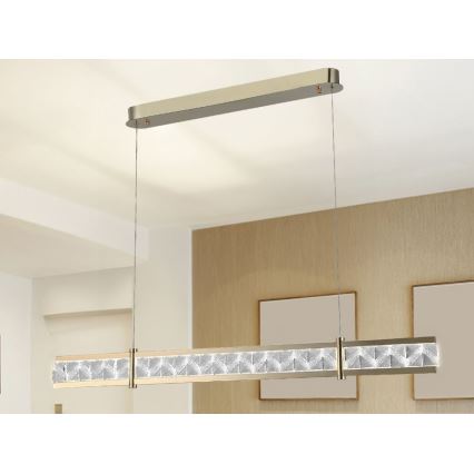 LED stmievateľný krištáľový luster na lanku ENRIQUE LED/20W//230V 3000-6000K + diaľkové ovládanie
