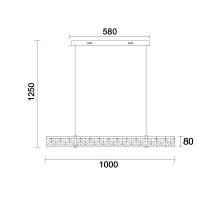 LED stmievateľný krištáľový luster na lanku ENRIQUE LED/20W//230V 3000-6000K + diaľkové ovládanie