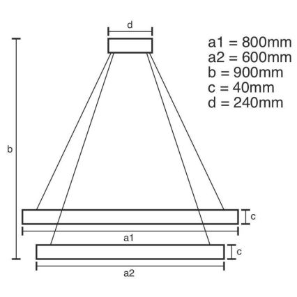 LED Stmievateľný luster na lanku LED/100W/230V 3000-6500K pr. 80 cm + diaľkové ovládanie