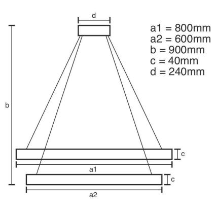 LED Stmievateľný luster na lanku LED/100W/230V 3000-6500K + diaľkové ovládanie