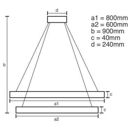 LED Stmievateľný luster na lanku LED/100W/230V 3000-6500K + diaľkové ovládanie