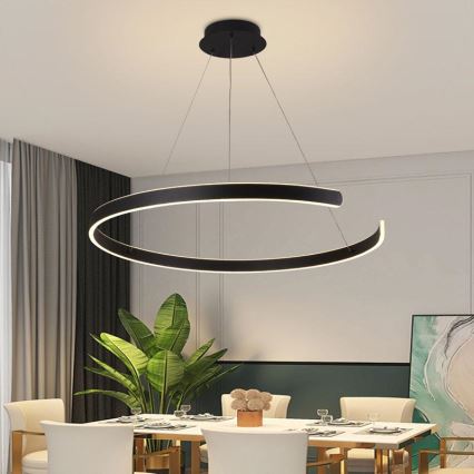 LED Stmievateľný luster na lanku LED/100W/230V 3000-6500K pr. 80 cm + diaľkové ovládanie
