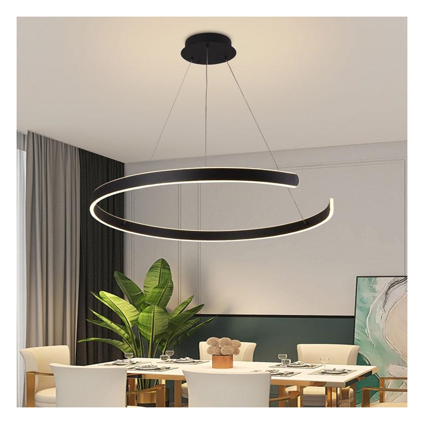LED Stmievateľný luster na lanku LED/100W/230V 3000-6500K pr. 80 cm + diaľkové ovládanie