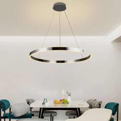 LED Stmievateľný luster na lanku LED/100W/230V 3000-6500K pr. 80 cm + diaľkové ovládanie