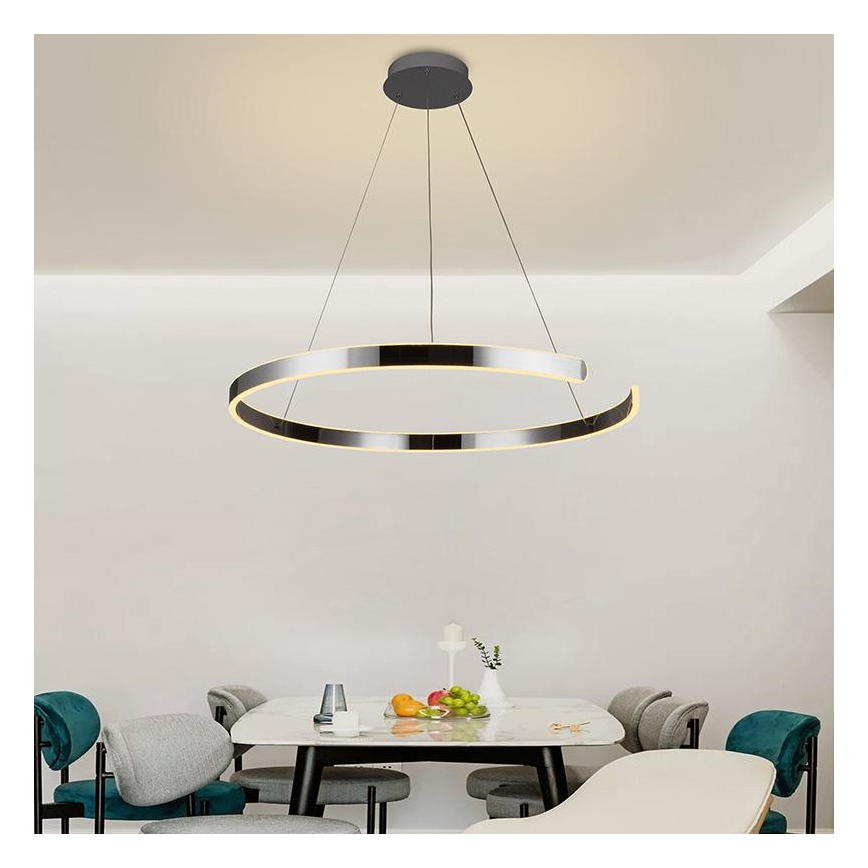 LED Stmievateľný luster na lanku LED/100W/230V 3000-6500K pr. 80 cm + diaľkové ovládanie
