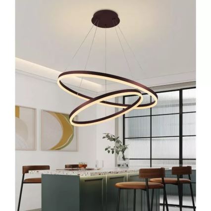 LED Stmievateľný luster na lanku LED/100W/230V 3000-6500K pr. 80 cm + diaľkové ovládanie