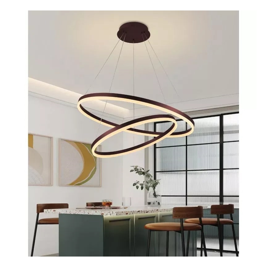 LED Stmievateľný luster na lanku LED/100W/230V 3000-6500K pr. 80 cm + diaľkové ovládanie