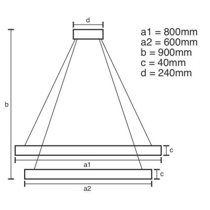 LED Stmievateľný luster na lanku LED/100W/230V 3000-6500K pr. 80 cm + diaľkové ovládanie