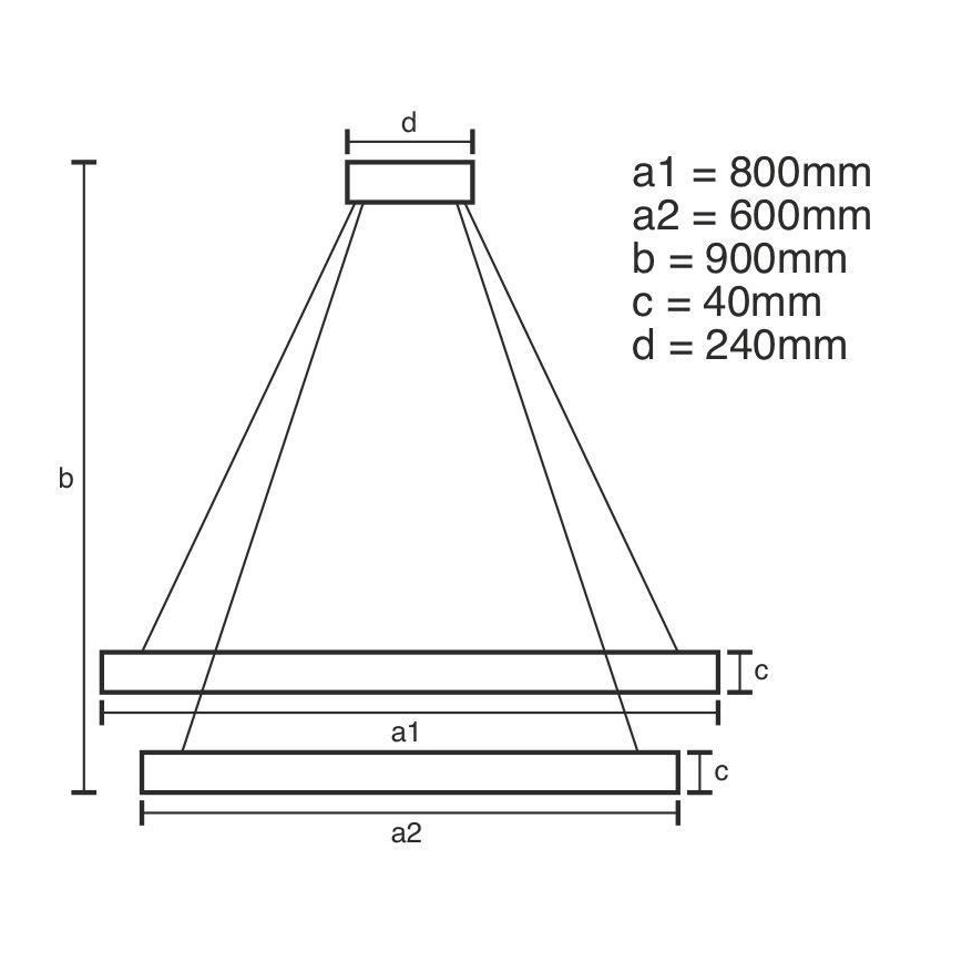 LED Stmievateľný luster na lanku LED/100W/230V 3000-6500K pr. 80 cm + diaľkové ovládanie