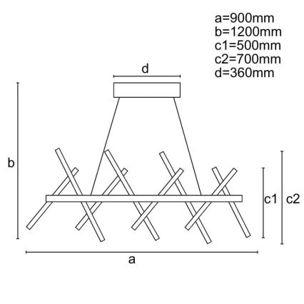 LED Stmievateľný luster na lanku LED/100W/230V 3000-6500K + diaľkové ovládanie