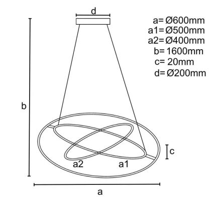 LED Stmievateľný luster na lanku LED/105W/230V 3000-6500K + diaľkové ovládanie