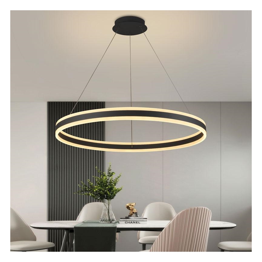 LED Stmievateľný luster na lanku LED/110W/230V 3000-6500K pr. 80 cm + diaľkové ovládanie