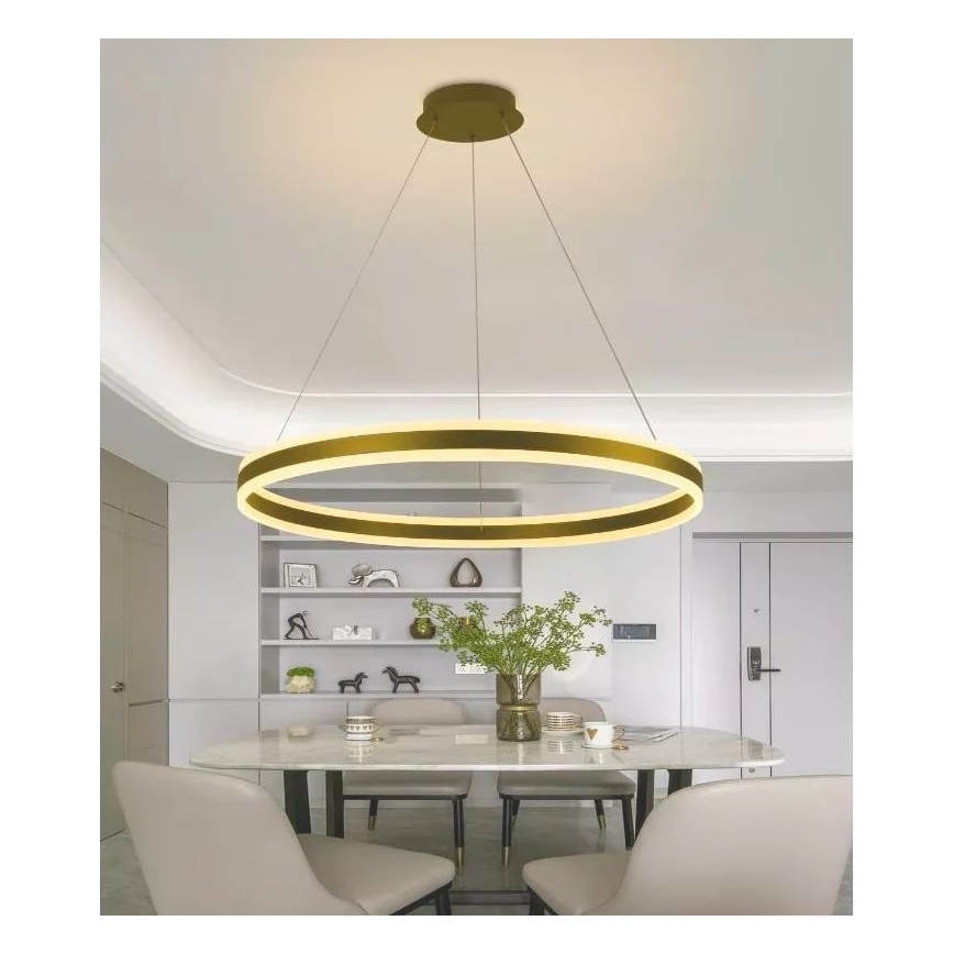 LED Stmievateľný luster na lanku LED/110W/230V 3000-6500K pr. 80 cm + diaľkové ovládanie