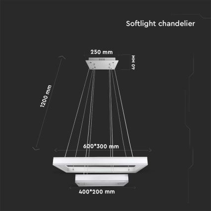 LED Stmievateľný luster na lanku LED/113W/230V 3000K biela