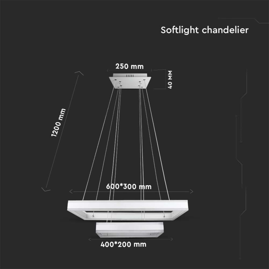 LED Stmievateľný luster na lanku LED/113W/230V 3000K biela