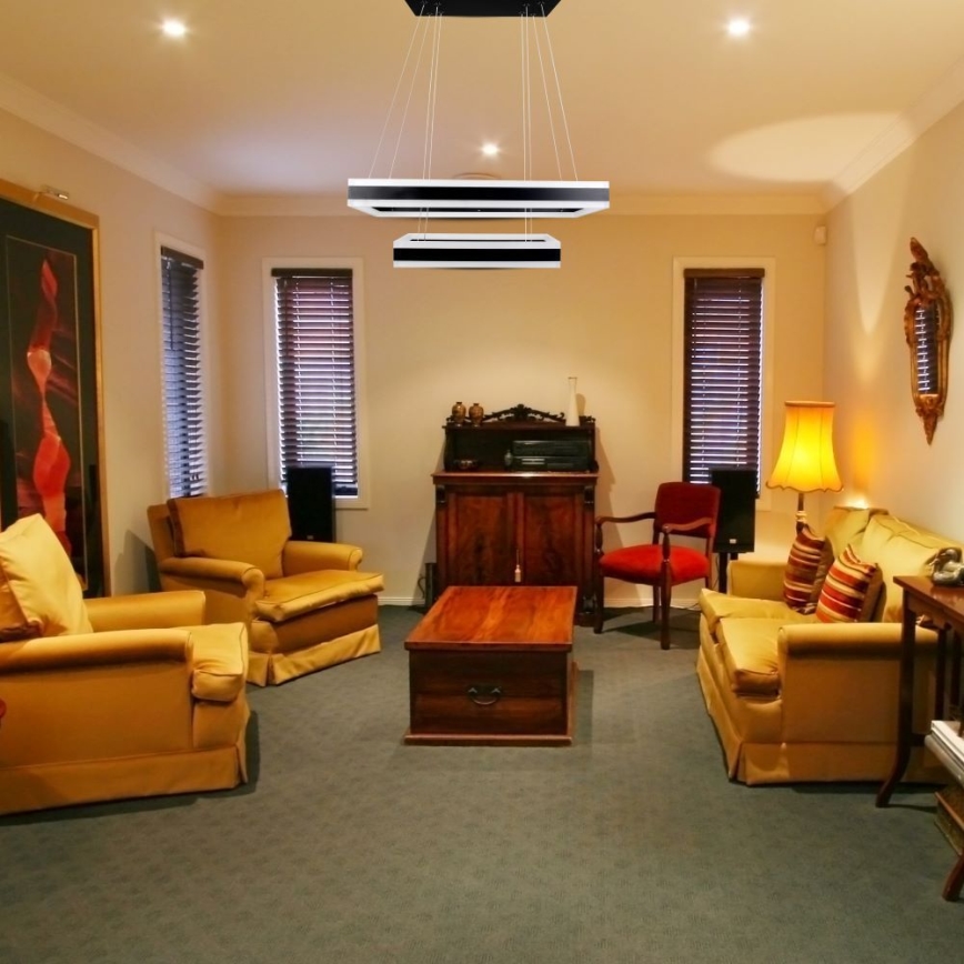 LED Stmievateľný luster na lanku LED/113W/230V 3000K čierna