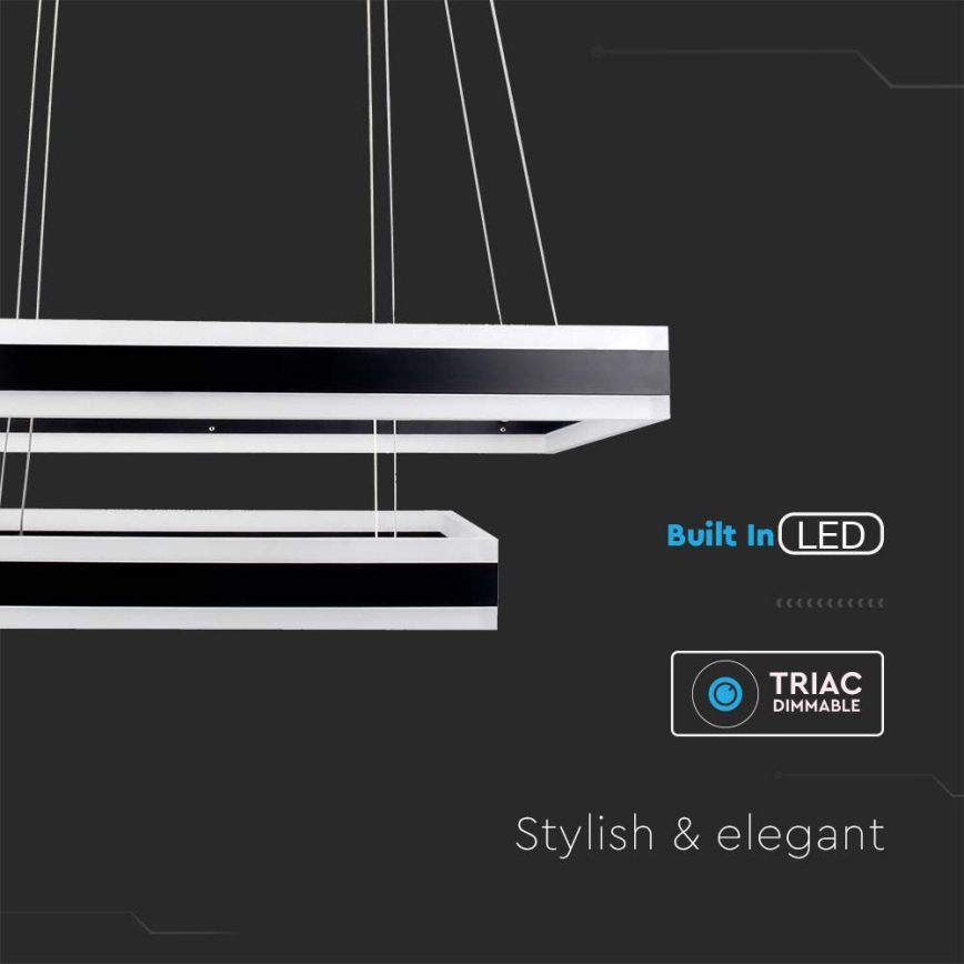 LED Stmievateľný luster na lanku LED/113W/230V 3000K čierna
