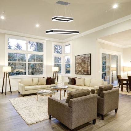 LED Stmievateľný luster na lanku LED/113W/230V 3000K hnedá