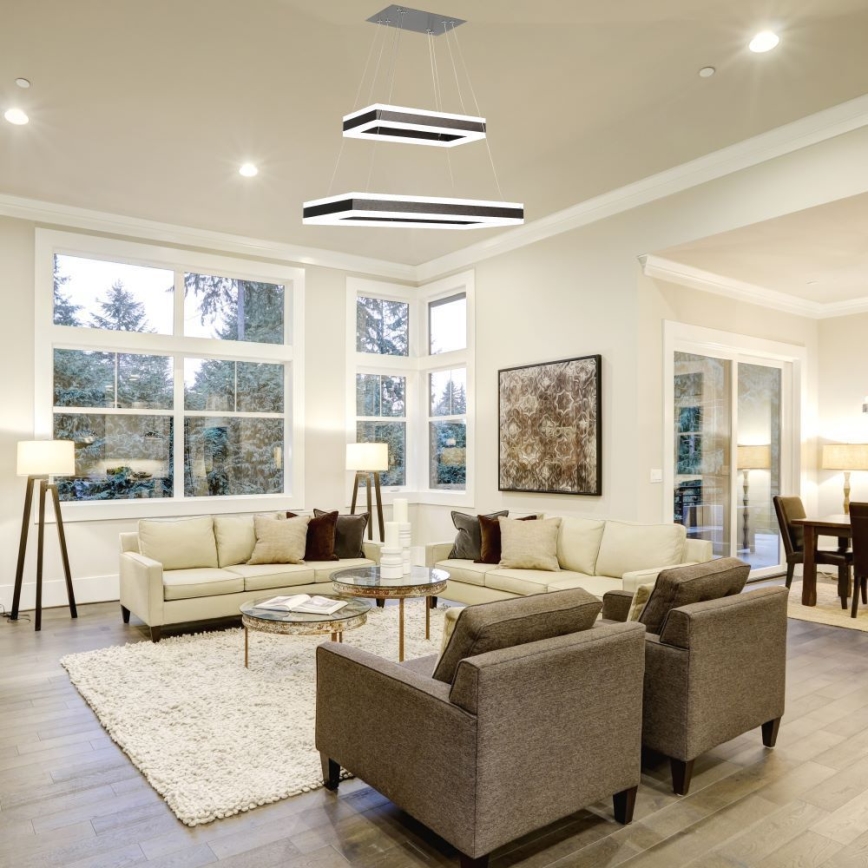 LED Stmievateľný luster na lanku LED/113W/230V 3000K hnedá
