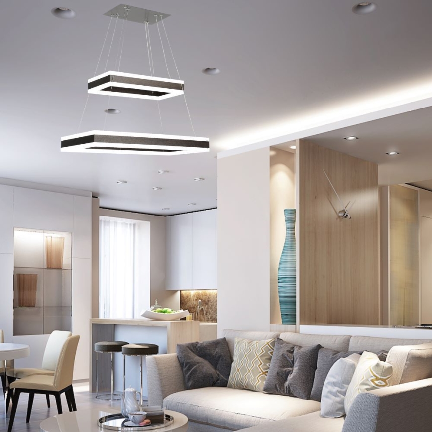 LED Stmievateľný luster na lanku LED/113W/230V 3000K hnedá