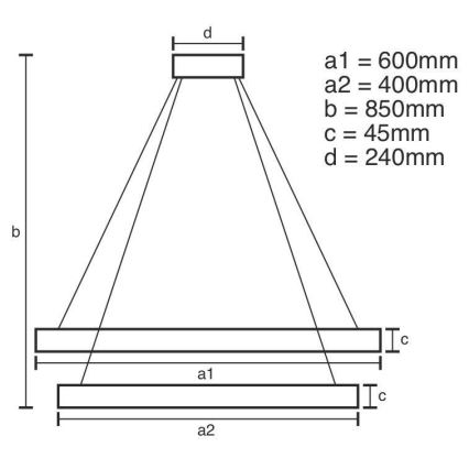 LED Stmievateľný luster na lanku LED/120W/230V 3000-6500K + diaľkové ovládanie