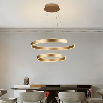 LED Stmievateľný luster na lanku LED/120W/230V 3000-6500K pr. 60 cm + diaľkové ovládanie