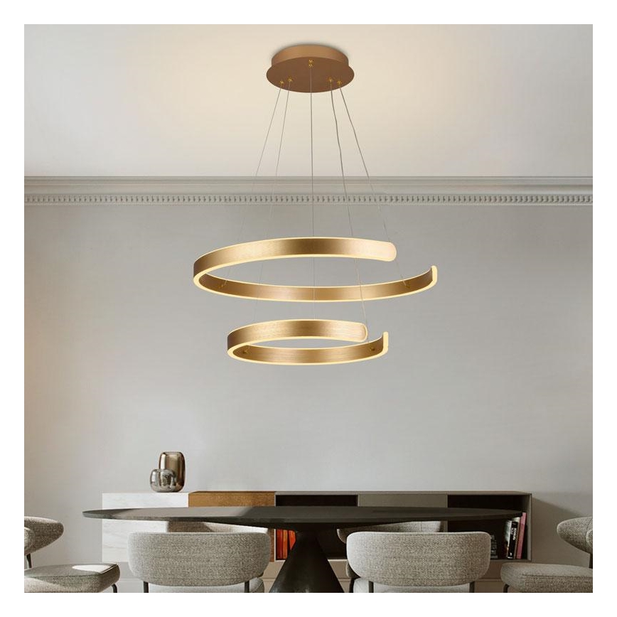 LED Stmievateľný luster na lanku LED/120W/230V 3000-6500K pr. 60 cm + diaľkové ovládanie