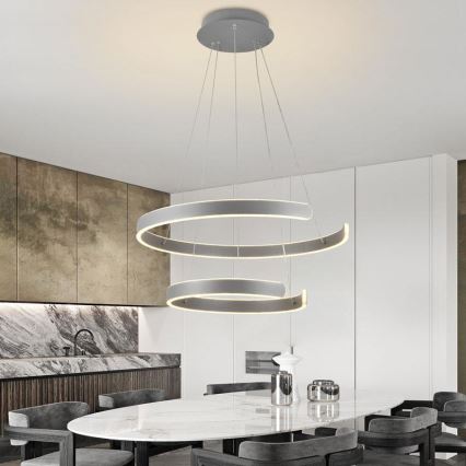 LED Stmievateľný luster na lanku LED/120W/230V 3000-6500K pr. 60 cm + diaľkové ovládanie