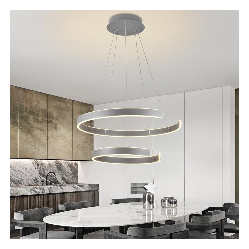 LED Stmievateľný luster na lanku LED/120W/230V 3000-6500K pr. 60 cm + diaľkové ovládanie