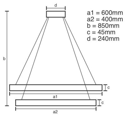 LED Stmievateľný luster na lanku LED/120W/230V 3000-6500K pr. 60 cm + diaľkové ovládanie