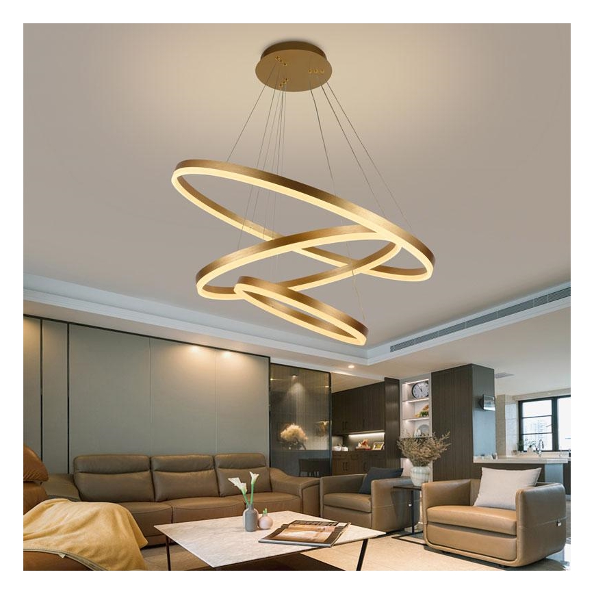LED Stmievateľný luster na lanku LED/125W/230V 3000-6500K + diaľkové ovládanie