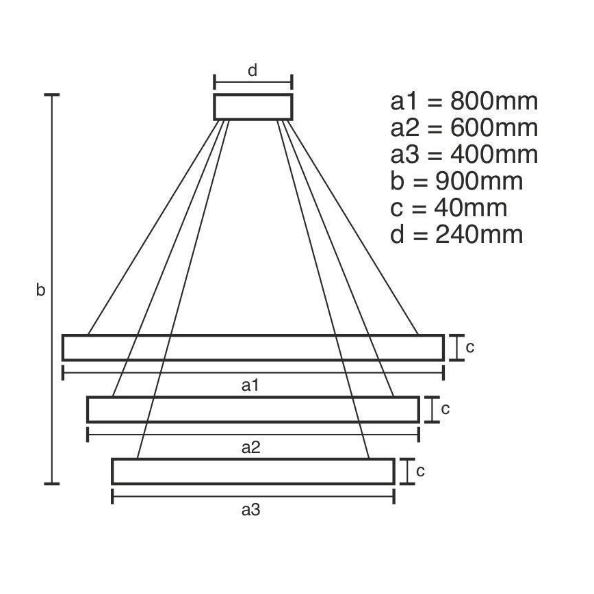 LED Stmievateľný luster na lanku LED/125W/230V 3000-6500K pr. 80 cm + diaľkové ovládanie