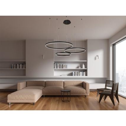 LED Stmievateľný luster na lanku LED/125W/230V 3000-6500K + diaľkové ovládanie