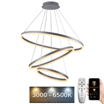 LED Stmievateľný luster na lanku LED/125W/230V 3000-6500K pr. 80 cm + diaľkové ovládanie