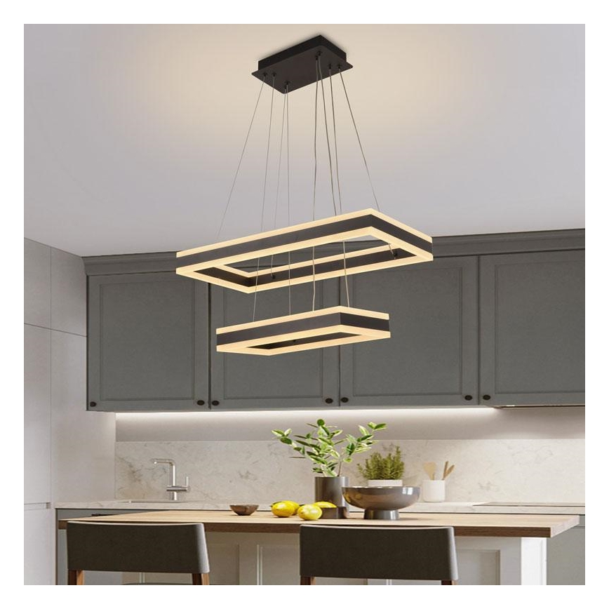 LED Stmievateľný luster na lanku LED/130W/230V 3000-6500K + diaľkové ovládanie
