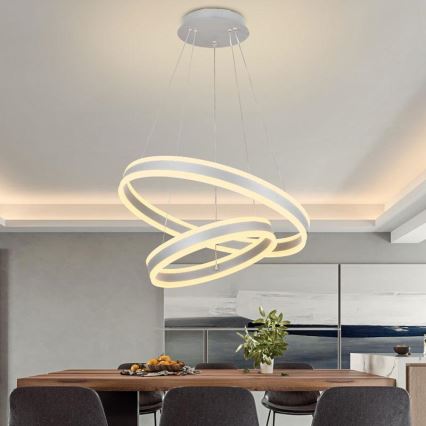 LED Stmievateľný luster na lanku LED/135W/230V 3000-6500K pr. 60 cm + diaľkové ovládanie